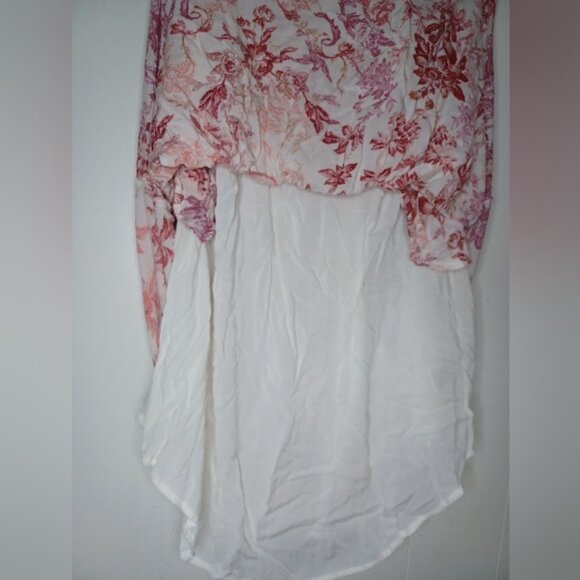 Anthropologie Red and Pink Floral A-Line Skirt - Picture 6 of 14